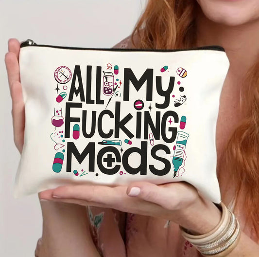 Canvas Zipper Polyester Cosmetics Bag