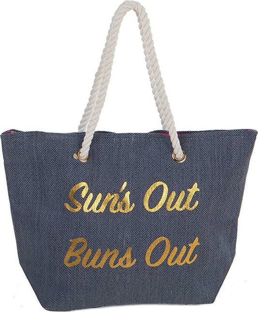 Funky Junque - Beach Tote - Suns Out Buns Out